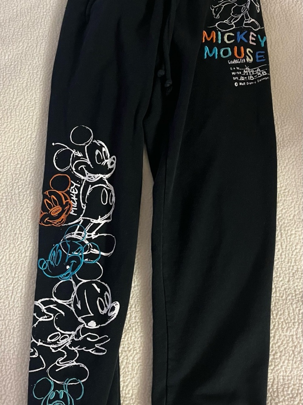 Disney Black Logo Casual Sweatpants
